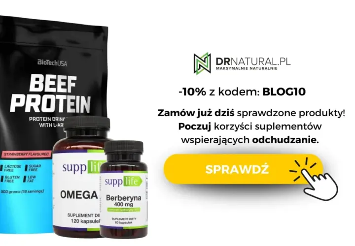 Suplementy na redukcji: Beef Protein, Omega i Berberyna od DrNatural.pl. Sprawdź korzyści!