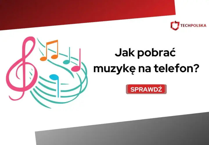 Kolorowe nutki i klucz wiolinowy symbolizują muzykę. Dowiedz się, jak pobrać muzykę na telefon, klikając "Sprawdź".