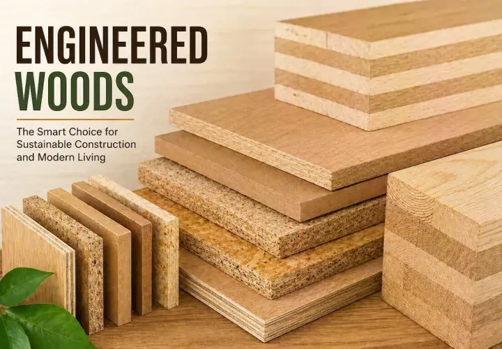 A variety of engineered wood products, showcasing the smart choice for sustainable construction.