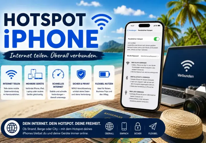 iPhone Hotspot: Internet teilen für Android & Co. Überall verbunden, egal ob am Strand oder in der City.