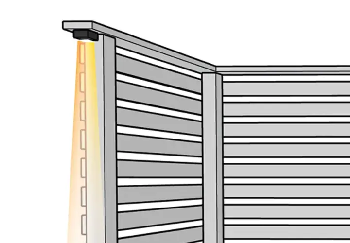 En illustration av en soptunneskydd med en ljusstråle som lyser ner.