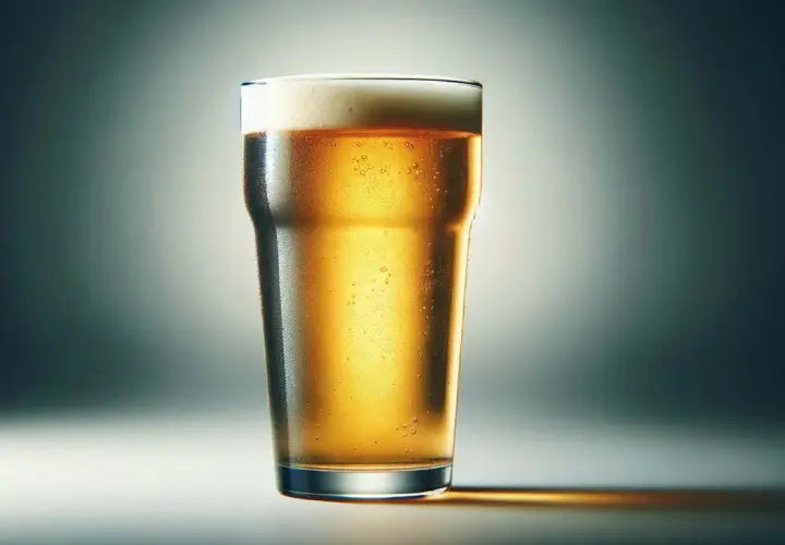 Un verre de bière blonde pétillante, une **cold crash bière** parfaite pour se rafraîchir.