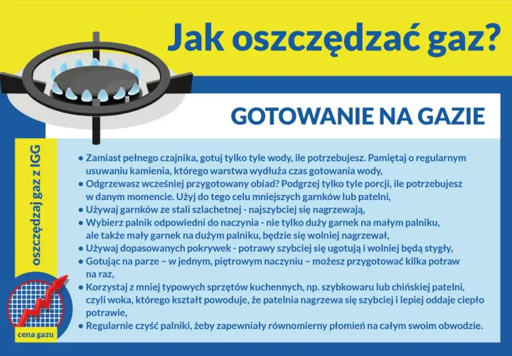 Jak zaoszczędzić na ogrzewaniu gazowym? Gotowanie na gazie: używaj mniejszych garnków, dopasuj palnik, gotuj na parze, czyść palniki.