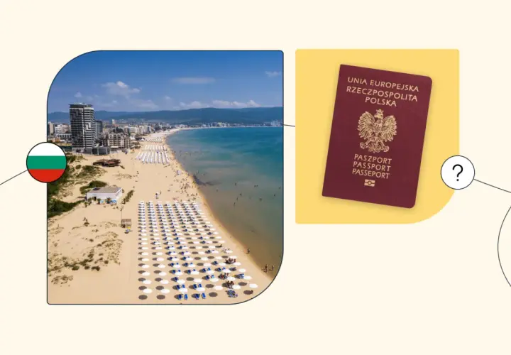 Słoneczna plaża w Bułgarii i polski paszport. Czy do Bułgarii potrzebny jest paszport? Pytanie o dokumenty na wakacje.