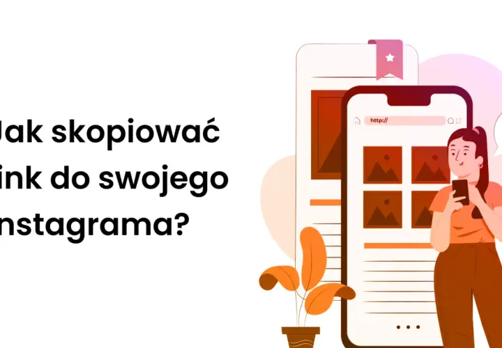 Kobieta z telefonem uczy się, jak skopiować link do swojego Instagrama.