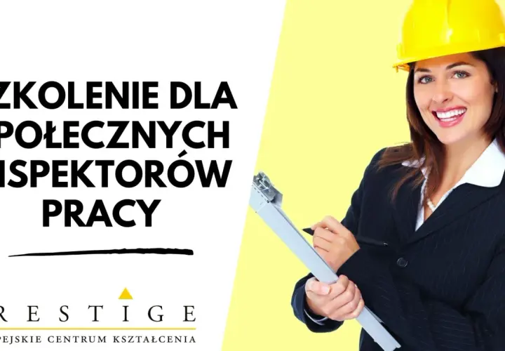 Szkolenie dla społecznych inspektorów pracy. Uśmiechnięta kobieta w kasku i garniturze trzyma notes.