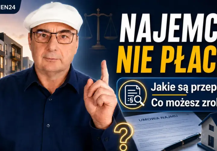 Mężczyzna w białej czapce i okularach ostrzega: najemca nie płaci? Sprawdź przepisy i dowiedz się, co możesz zrobić.