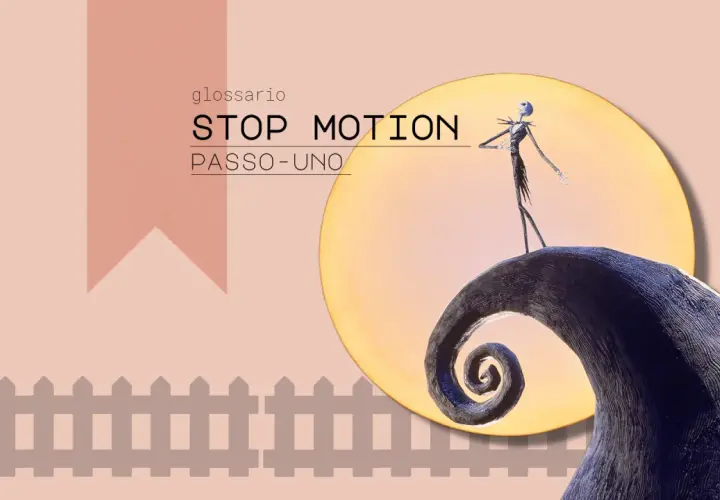 Jack Skeletron su una collina a spirale, sotto una luna gialla. Un'icona di animazione stop motion.