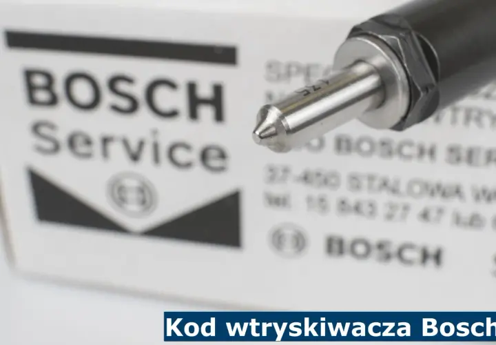 Precyzyjny kod wtryskiwacza Bosch, widoczny na opakowaniu i samym elemencie, gwarantuje jego autentyczność i jakość.