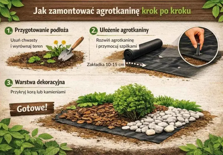 Jak kłaść agrowłókninę: przygotuj teren, rozwiń i przymocuj materiał, a na koniec dodaj warstwę dekoracyjną. Proste kroki do pięknego ogrodu.