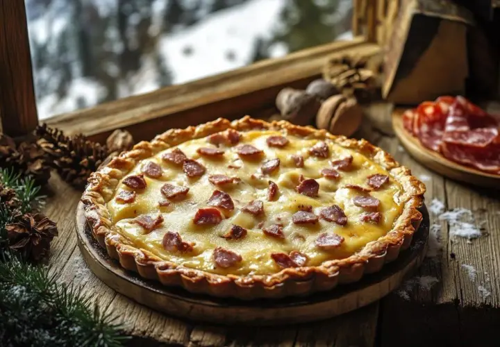 Tarte savoyarde aux lardons, une recette de grolle réconfortante pour l'hiver.