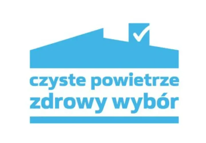 Ranking najlepszych firm pomagających w programie Czyste Powietrze. Logo z domkiem i hasłem "czyste powietrze zdrowy wybór".