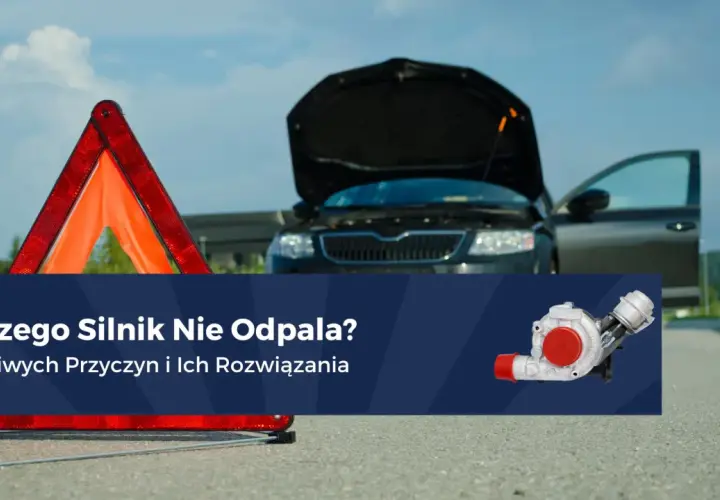 Rozładowany akumulator po dłuższym postoju? Awaryjny trójkąt i otwarty bagażnik czarnego auta sugerują problem z odpaleniem silnika.