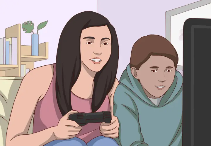Ragazza e ragazzo giocano ai videogiochi, un'ottima idea per le cose da fare quando ti annoi per ragazze.