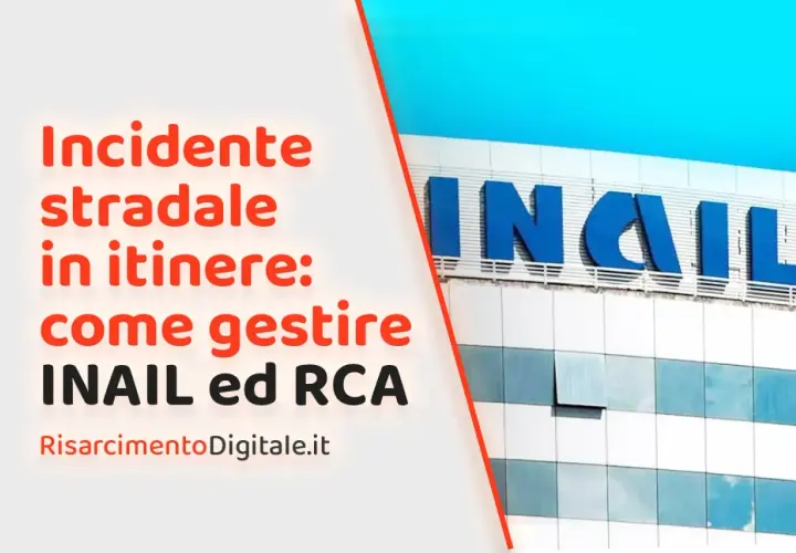 Incidente stradale in itinere: come gestire INAIL ed RCA. Edificio INAIL sullo sfondo.