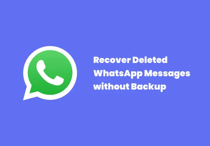 Jak odzyskać usunięte wiadomości z WhatsApp bez kopii zapasowej? Ikona WhatsApp i tekst informujący o możliwości odzyskania danych.