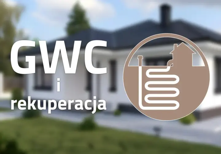 GWC i rekuperacja: schemat domu z systemem gruntowego wymiennika ciepła pod ziemią.