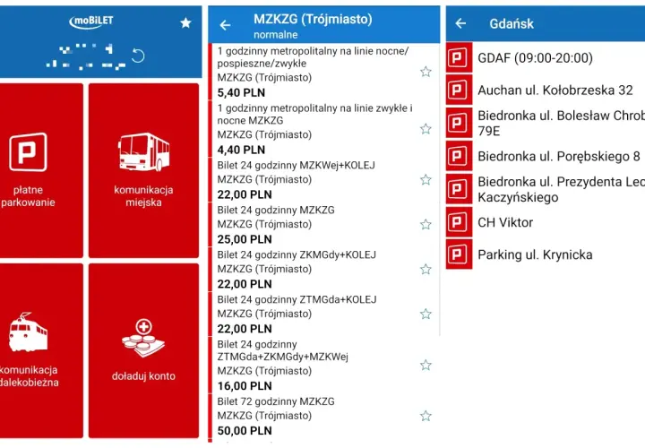 Aplikacja mobilna z opcjami zakupu biletów autobusowych Gdynia i innych miast.