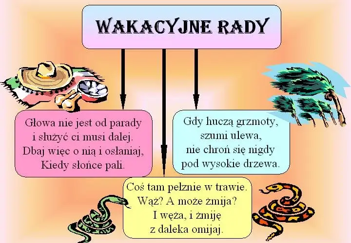Wakacyjne rady wiersz: jak cieszyć się latem bezpiecznie i mądrze