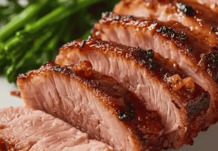Tranches de magret de canard juteux, la peau caramélisée et croustillante, accompagnées d'une touche de verdure. Un délice pour les yeux et les papilles.
