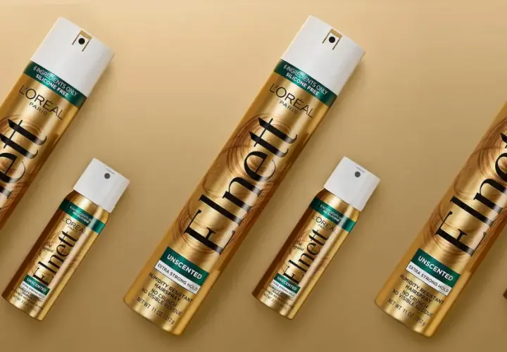 Fijador Elnett de L'Oréal Paris, con fijación extra fuerte y sin silicona, para un peinado perfecto y duradero.