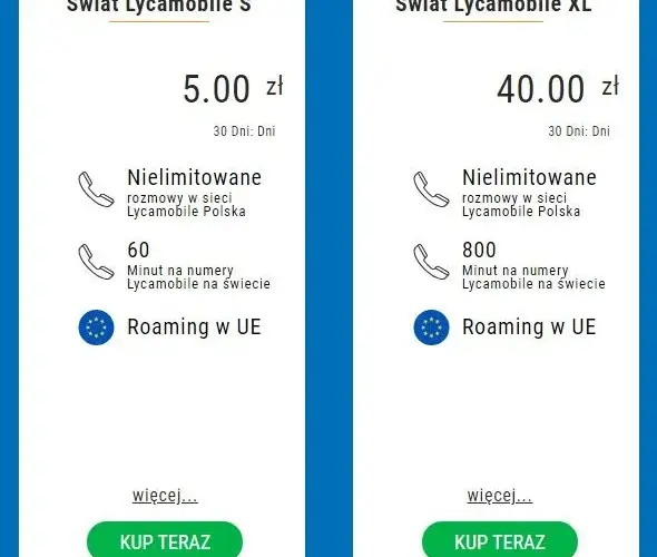 Porównanie i najlepsze oferty pakietów internetowych w Lycamobile