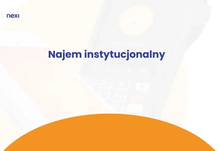 Terminal płatniczy Nexi z napisem "Najem instytucjonalny".