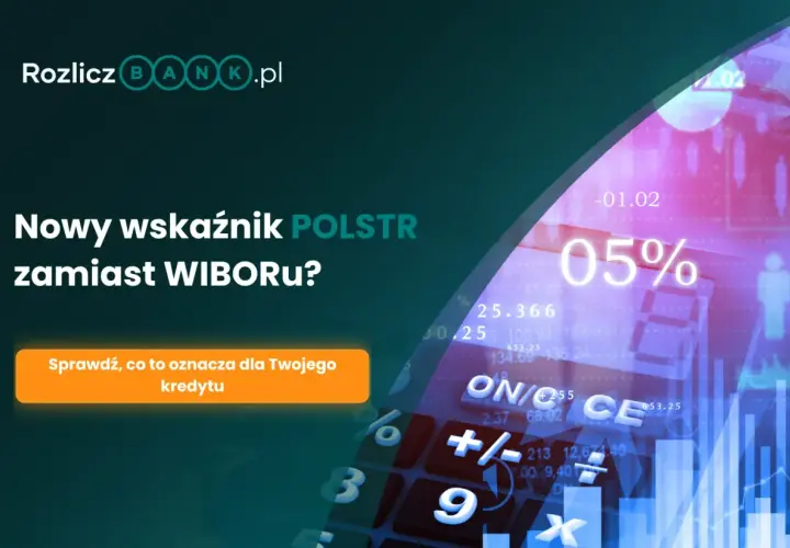 Nowy wskaźnik POLSTR co zamiast WIBORu? Sprawdź, co to oznacza dla Twojego kredytu. Grafika z kalkulatorem i wykresami finansowymi.