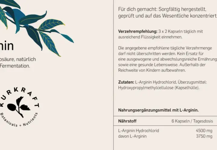 L-Arginin Kapseln: 3x2 täglich für optimale Ergebnisse. Die empfohlene L-Arginin Dosierung sorgt für eine ausgewogene Ernährung.