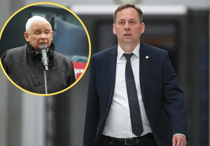 Jarosław Kaczyński przemawia, podczas gdy polityk KO idzie. Komentarze o drożyźnie zasypały media społecznościowe.