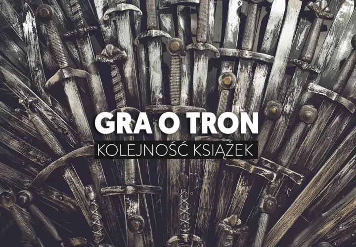 Gra o tron: Żelazny Tron, symbol władzy i konfliktów, otoczony ostrzami. Kolejność książek.