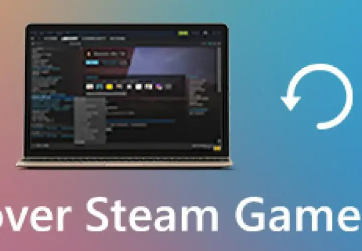 Jak sprawdzić swoje hasło na Steam? Laptop z interfejsem Steam i ikoną odświeżania.