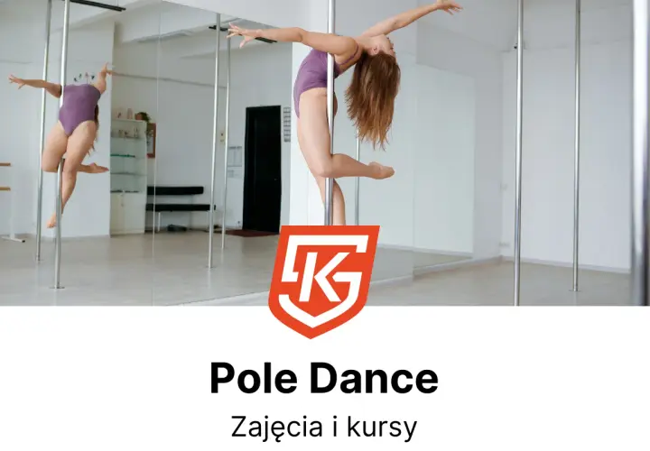 Młoda dziewczyna wykonuje akrobacje na rurze. Zajęcia i kursy pole dance dla młodzieży.