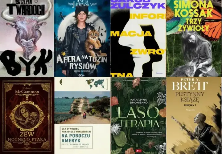 Lubimy czytać polecane książki: "Byk", "Afera na tuż za rysiów", "Informacja zwrotna", "Trzy żywioły", "Zew nocnego ptaka", "Na poboczu Ameryk", "Lasoterapia", "Pustynny książę".