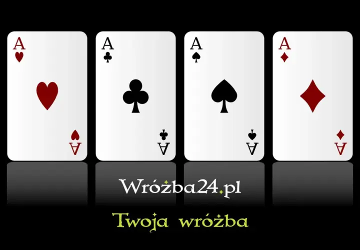 Cztery asy: kier, trefl, pik, karo. Rozkład kart klasycznych na konkretne pytanie. Wróżba24.pl. Twoja wróżba.
