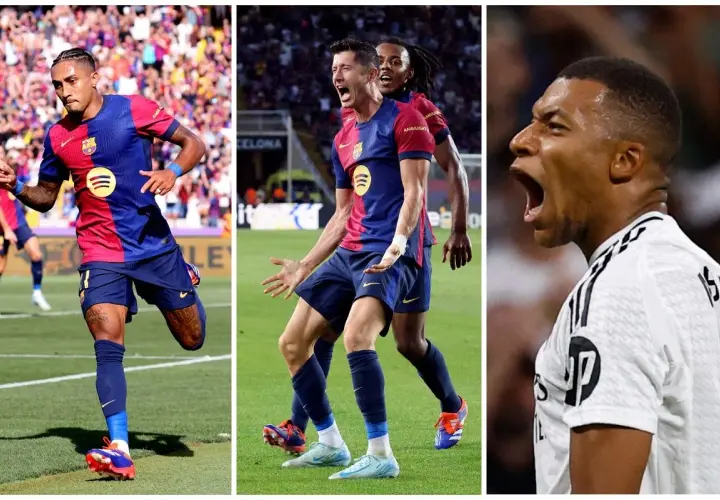 Raphinha, Lewandowski i Mbappé – trzej kandydaci do tytułu la liga strzelcy.