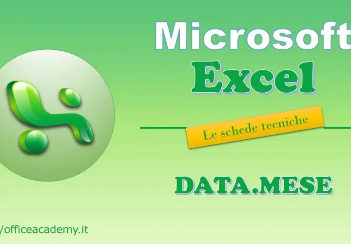 Logo Microsoft Excel e testo "DATA.MESE", utile per aggiungere mesi a una data.