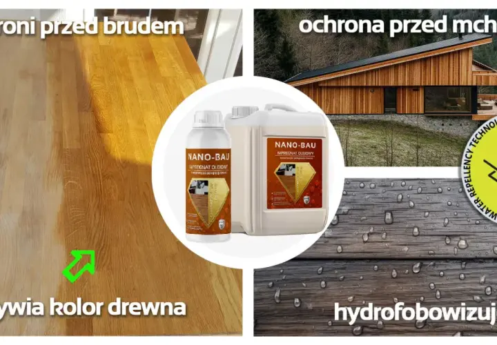 Pokost lniany ożywia drewno, chroni przed brudem i mchami, tworząc hydrofobową powłokę.