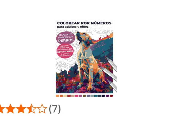 Libro para colorear por números con perros y paisajes. Ideal para adultos y niños, perfecto para un bosque para colorear relajante.