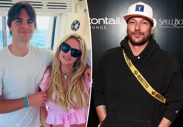 Sean Preston Federline z matką na łodzi i Kevin Federline na evencie.