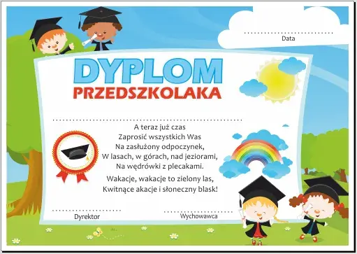 Jak wypisac dyplom dla przedszkolaka, aby zachwycić dziecko i rodziców