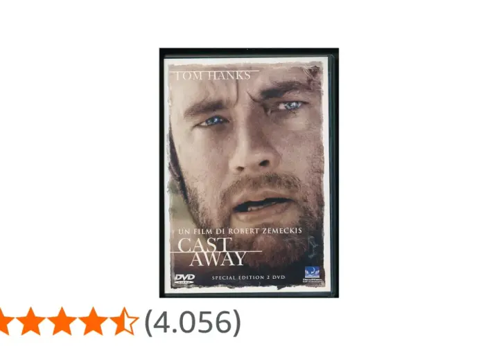 Copertina DVD di Cast Away con Tom Hanks, un film che stimola la cast away curiosità sulla sopravvivenza.