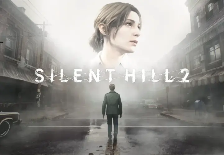 James Sunderland wchodzi w mglistą ulicę Silent Hill 2, pod spojrzeniem Marii.