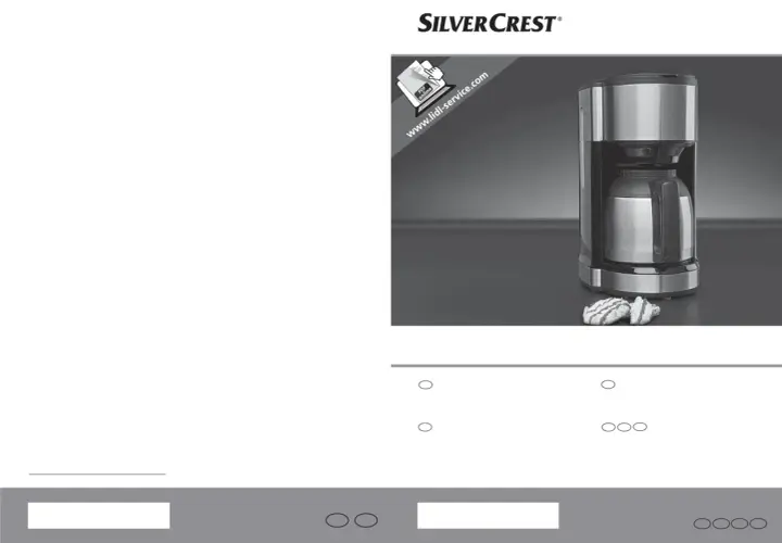 Ekspres Silvercrest z termosem, gotowy do odkamieniania. Instrukcja online na www.lidl-service.com.
