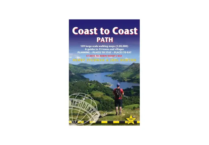 Cover of the "Coast to Coast PATH" guidebook, featuring a hiker overlooking a scenic lake and mountains, ready for their c2c hike.