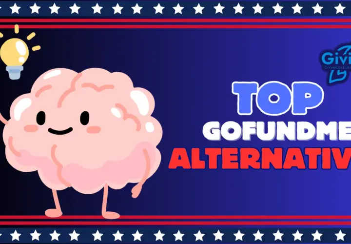 Cute brain with a lightbulb has an idea for top GoFundMe alternatives.