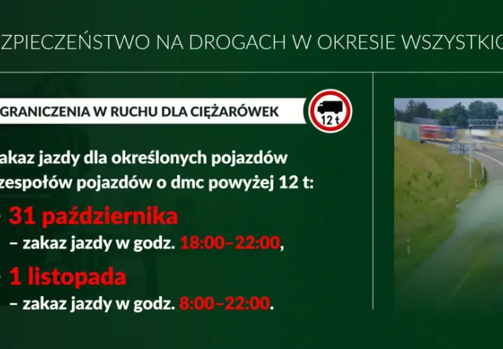 Czy 1 listopada jest zakaz dla ciężarówek? Sprawdź zasady i kary