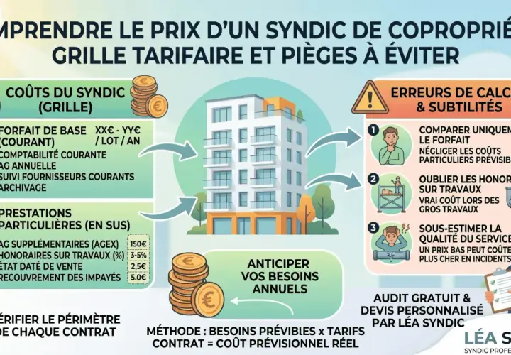 Comprendre les honoraires syndic sur travaux HT ou TTC : grille, coûts, prestations et erreurs à éviter pour un budget maîtrisé.