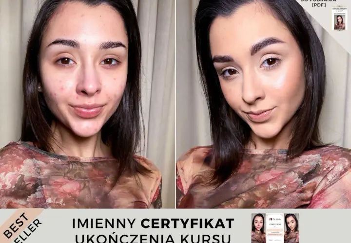 Przed i po: subtelny makijaż do szkoły, który podkreśla urodę. Certyfikat ukończenia kursu.