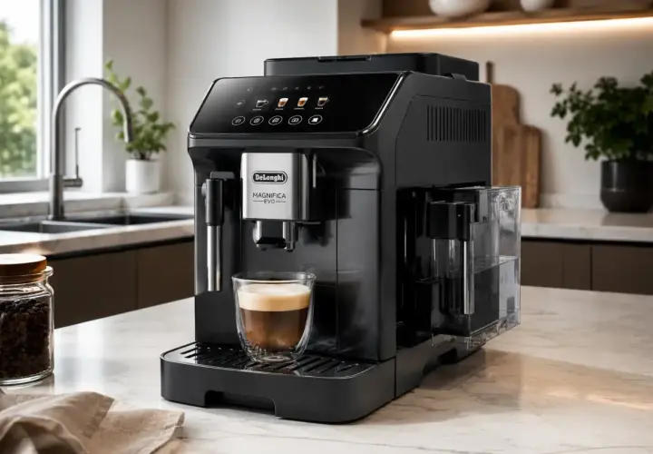 Ekspres DeLonghi Magnifica EVO z pianką na kawie. Czyżby ten ekspres wydawał dziwny dźwięk?